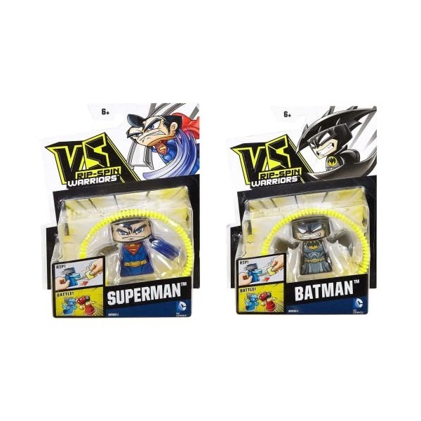 VS Rip-Spin Warriors Lot de 2 figurines Batman et Superman