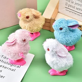 RosyFate Lapin à Remonter, 4 Pcs Jouet Sauteur à Remonter, Lapin Sauteur Mecanique, Lapin de Paques, Jouet Pâques, pour Garço