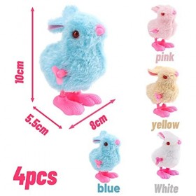 Darryy Poussin Mecanique 4 Pièces, Poussin Qui Saute, Jouet Poussin Sauteur, Cadeaux pour Pâques et Anniversaires denfants
