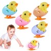 XiXiRan 6 Pcs Pâques Sautant Poulet en Peluche Poussins pour Enfants, Jouets à Remonter Sauter Mécaniques Poussins, Poussin d