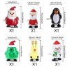 Lot de 6 jouets de Noël à remonter - Jouet à remonter - Pingouin - Renne - Arbre de Noël - Bonhomme de neige - Père Noël - Jo