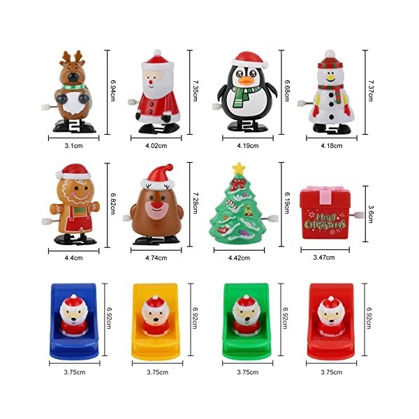 FORMIZON 12 Pièces Jouets à Remonter, Jouets mécaniques à remonter de Noël, Jouets Sauteurs Mécaniques Noël, Renne, Pingouins