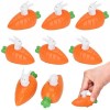 Lot de 8 lapins rétractables avec carotte - Jouet à remonter - Jouet de Pâques - Pour les enfants à partir de 2 ans