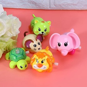 TOYANDONA Lot de 5 Jouets à Remonter en Forme D Animal de Dessin Animé- Jouet Amusant en Plastique pour Animaux Mécaniques- C