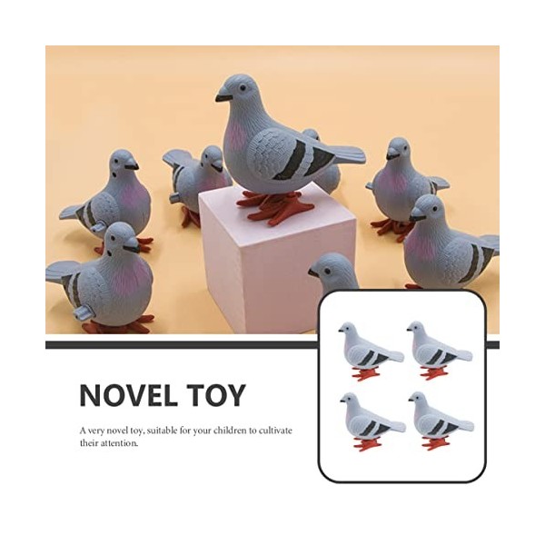 Toyvian Lot de 4 jouets à remonter pour oiseaux - Jouet pour pigeon