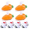 ZeYou Lapins à Remonter avec Carotte, Lot de10 Pâques Jouet à Remonter, Lapins de Pâques Jouet Voiture à Remonter Carottes, C