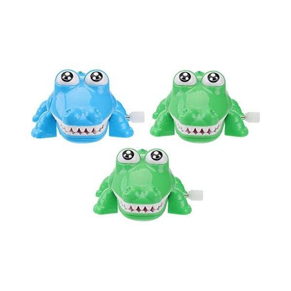 Toyvian Lot de 3 jouets à remonter en fer en forme de crocodile pour enfants - Couleur aléatoire.