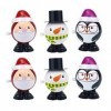 Supvox Lot de 6 jouets à remonter - Figurine de bonhomme de neige - Pingouins - Figurine de Père Noël - Mouvement - Pour fill