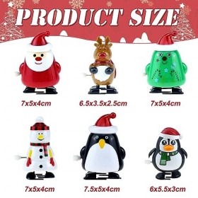 SUNSK Lot de 6 jouets à remonter pour enfants - Pingouin - Bonhomme de neige - Père Noël - Renne - Arbre de Noël - Jouet pour