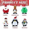 SUNSK Lot de 6 jouets à remonter pour enfants - Pingouin - Bonhomme de neige - Père Noël - Renne - Arbre de Noël - Jouet pour