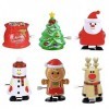 Mienocol Lot de 6 jouets de Noël à remonter - Jouet fantaisie pour enfants et adultes - Jouet à ressort pour chaussettes de N