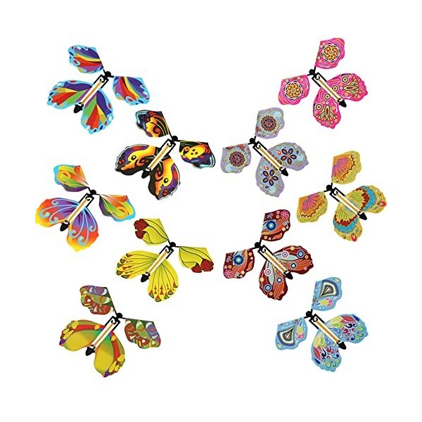 20 Pièces Papillon Volant, Papillon Magique, Papillon Magique Surprise, Jouet Papillon à Remonter, Flying Butterfly Toy, Coul