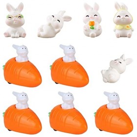 Xkfgcm 5+5 Jouets de Lapins à remonter avec Carottes, Jouets à remonter pour Enfants avec Carottes, Cadeaux de Surprise pour 