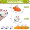 5 + 5 Pièces Lapin Pull Back Cars avec Carottes, Cadeau Paques Enfant, Voiture Jouet Paques, Petit Cadeau Paques, Jouet à Rem