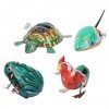 STOBOK Jeu de 4 jouets à remonter en fer - Motifs : grenouilles et queue de lapin - Jouet amusant pour anniversaire denfant