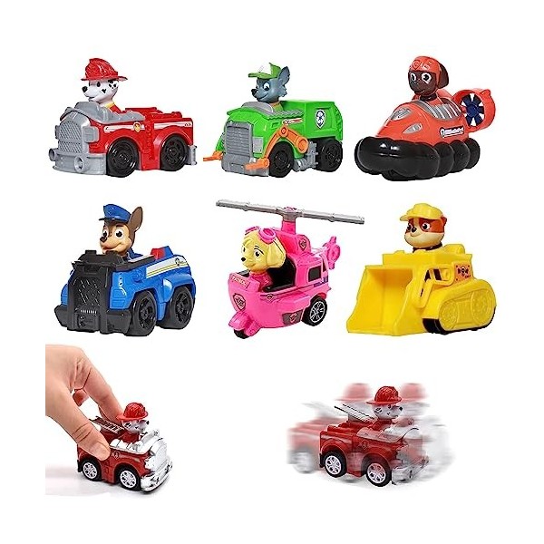 YeahBoom Lot de 6 figurines à remonter - Avec véhicule - Chase avec véhicule - Pour jouets pour enfants - Cadeau danniversai