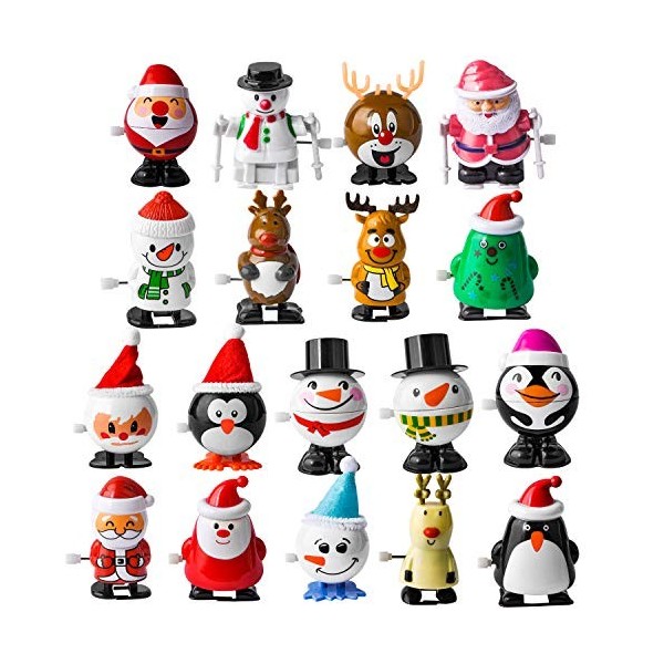 JOYIN 18 Pack Christmas Wind Up Toy Assortments Stocking Stuffers for Christmas Party Favor Supply Accessories 18 Pieces Pac