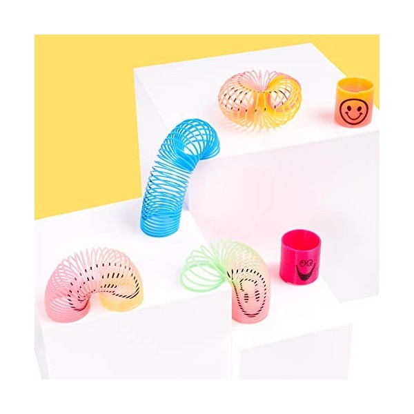 THE TWIDDLERS 96 Mini Jouets à Ressort Slinky pour Filles & Garçons, 3,5cm - Kermesse, Anniversaires, Pochettes Surprise, Cad