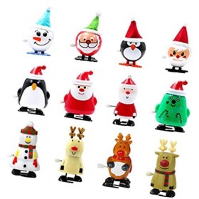 Tomaibaby Lot de 12 jouets de Noël à remonter assortis pour cadeaux de Noël
