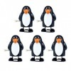 Toyvian Lot de 5 jouets de Noël à remonter, pingouin, jouet de marche, cadeau de Noël pour enfants