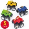 Baker Ross Mini-chariots à remonter "Monster-Trucks" 5 pièces - Assorties 