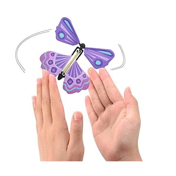 HUPOO 5 Pcs Papillon Volant Papillon à Remonter Jouet Papillon Volant Décorations pour Cadeau Surprise ou Fête Jouant Noël et