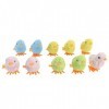 HEEPDD Jouet Poussin Mécanique, 10 Pcs Hopping Wind Up Jouet Mignon Amusant Coloré Poussin en Peluche Jouet pour Chats Chaton