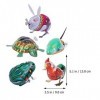 Alipis Lot de 5 jouets pour animaux à charge, jouets vintage en fer, grenouille, dessin animé, coq, souris, tortue, lapin, jo