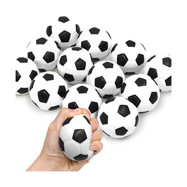 Novelty Place Squeezable Stress Soccers 12 Pack - Excellentes balles Anti-Stress pour soulager Le soulagement - Gadgets de 