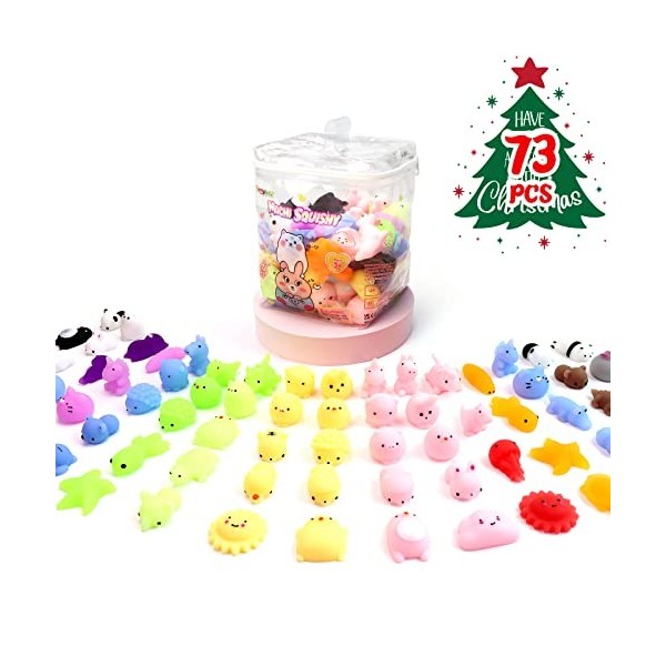 Mochi Squishy Fidget Toys – 73 pcs Squishy Squishy Squishy SqueezeToys Enfants Fête Cadeau Anniversaire - Jouets anti-stress 