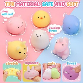 Mochi Squishy Fidget Toys – 73 pcs Squishy Squishy Squishy SqueezeToys Enfants Fête Cadeau Anniversaire - Jouets anti-stress 