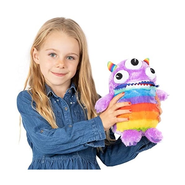 Worry Yummy Monster Peluche pour enfants - 28 cm - Pour garçons et filles - Compagnon de sommeil pour réduire lanxiété, le s