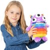 Worry Yummy Monster Peluche pour enfants - 28 cm - Pour garçons et filles - Compagnon de sommeil pour réduire lanxiété, le s