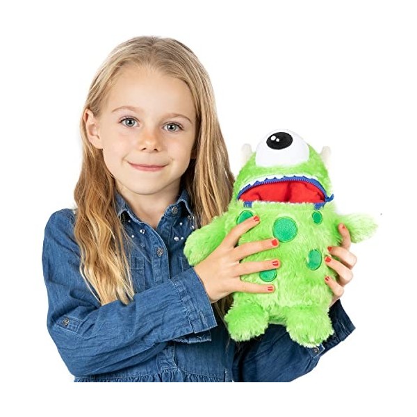 Worry Yummy Monster Peluche pour enfants - 28 cm - Pour garçons et filles - Compagnon de sommeil pour réduire lanxiété, le s