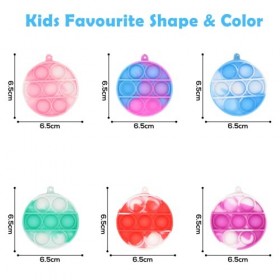 Pin Forest Lot de 6 jouets pop à tirer - Mini push pop avec 6 porte-clés - Mini bulle à presser - Jouet manuel pour enfants e