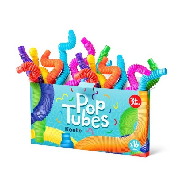 16 Pop Tube Mini Multicolore  Fidget Toys Objet Anti Stress Enfant