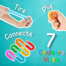 16 Pop Tube Mini Multicolore | Fidget Toys Objet Anti Stress Enfant | Jouet Enfant 3 Ans Objet Satisfaisant Fidget Toy | Auti