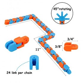 FRIUSATE Lot de 2 jouets à 48 maillons en forme de serpent pour soulager le stress ou les pochettes surprises
