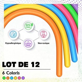 iMedic Lot de 12&nbsp;Ficelles souples étirables - Jouets sensoriels anti-stress pour enfants ou adultes, personnes souffrant d’au
