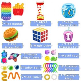 Paochocky Fidget Sensory Toy Set, 26PCS Jouet Anti-Stress Kit, Jouets Anti-Stress pour la Concentration, Jouet à soulagement 