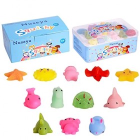 Nuseya Mochi Squishy Lot de 30 Jouets à Presser sans doublons Kawaii Squishy pour Cadeaux de fête de Noël Anniversaire Cadeau