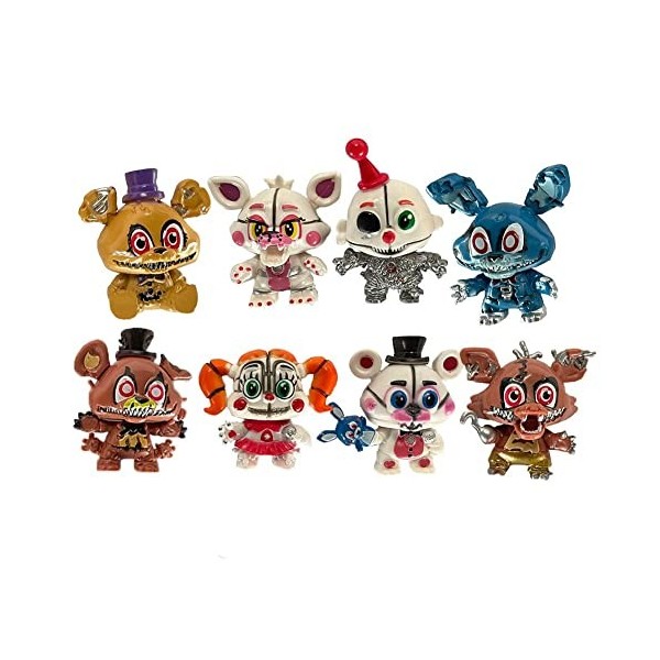 FNAF Lot de figurines amovibles - Cadeau de Noël - Lumière intérieure - Cadeau danniversaire pour les fans de FNAF - 14 cm 