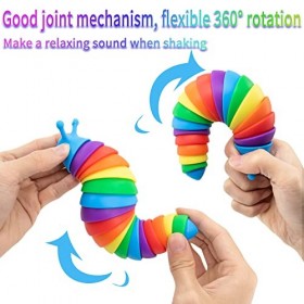 Zayin Jouet sensoriel à limaces articulé pour soulager lanxiété, Le Stress, Le Bureau,--- Couleurs colorées 