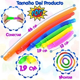 Lot de 24 tubes sensoriels pour enfants - Jouets sensoriels Autisme - Fidget Toy - Jeu de tubes pour enfants - Tubes moulable