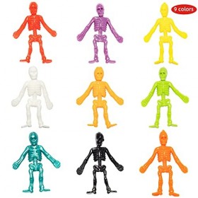 JOYIN 72 PCS Halloween Squelettes Extensibles,Jouets de soulagement du Stress dhalloween de Jouets de crâne Extensibles de 9