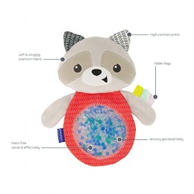 Infantino- Seek & Squish Sensory Pal Râton Laveur sensoriel, 315083, Multicolore