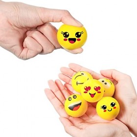 30 Pièces Balles Anti-Stress Balles de Visage Drôle de Sourire 1,6 Pouces Balle de Décompression Mini Balles en Mousse Boules
