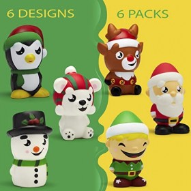 JOYIN 6 Packs de Jouets Squishy à Thème de Noël, à Croissance Lente, Anti-Stress, Super Doux, à Presser, Kawaii, Personnages 
