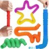Yiran Tubes Extensibles sensoriels 6 PCS Colorful Party Favor Fidget Toys avec des Sons Pop Amusants. Jouets sensoriels de Tu