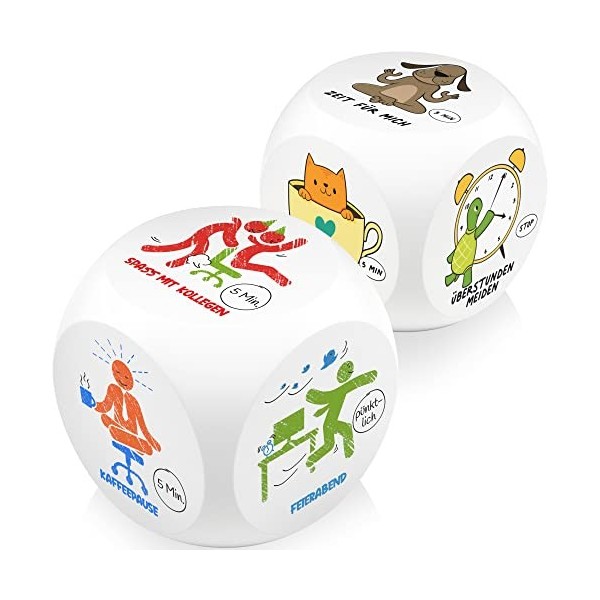 GLÜCKSGUT® Lot de 2 cubes anti-stress amusants - 6 motifs, boîte cadeau et instructions français non garanti - Jouet anti-s
